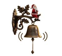 Christmas Bell Decorations, Festive Hanging Welcome Bells with Christmas Theme Design, Farmhouse Holiday Seasonal Ornament for Entryway, Garden, Indoor Home Wall and Door Display