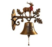 Christmas Bell Decorations, Holiday Welcome Bell Ornament 7.09x7.09 inches, Seasonal Farmhouse Entryway Accent for Kitchen Porch Garden Indoor Display Festive Winter Home Decor