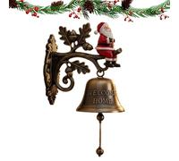 Christmas Bell Decorations, Holiday Welcome Bell with Festive Theme, Farmhouse Seasonal Decor for Entryway, Porch, Yard, Garden, Kitchen, and Indoor Home Display, 7.09x7.09 inches