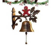 Christmas Bell Decorations, Holiday Welcome Bell with Festive Theme, Farmhouse Seasonal Decor for Entryway, Porch, Yard, Garden, Kitchen, and Indoor Home Display, 7.09x7.09 inches