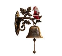 Christmas Bell Decorations, Rustic Farmhouse Welcome Bells, Festive Holiday Hanging Ornament with Jute Rope, for Entryway, Kitchen, Porch, Yard, Garden, Indoor Christmas Display, Seasonal Decor