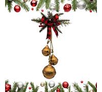 Christmas Bell Ornament - Metallo Rustico Festive Bowknot Tree Hanger, Farmhouse Wreath Pendant Bell, Festive Ornament Design, Use for Front Door Home Mantle Winter, Christmas Tree Decor, 17,7 ×9 Inch