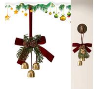 Christmas Bells Ornaments, 2 Piece Hanging Pendant with Decorative Bow, 25cm Length, Jingle Bells for Tree, Window, Door, Living Room, Garden