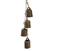 Christmas Bells, Vintage Jingle Chimes, 1.02x1.69 Inches Iron Wall Hanging, Festive Rustic Accent Piece, Decorative Holiday Ornament, for Wreath Garden Porch Patio Door Window Outdoor Yard Display