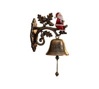 Christmas Bells, Welcome Doorbell, Vintage Santa Reindeer Snowman Decor, 7.09 Inches Festive Hanging Ornament for Indoor, Outdoor Yard, Garden, Entryway, Holiday, Celebration, Winter Display