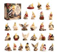Christmas Birds Advent Calendarr - 24 Days Flat Acrylic Ornaments | Celebrate The Holiday Countdown With This 24-day Christmas Bird Advent Calendarr Set Featuring Cute 2D Flat Acrylic Ornaments