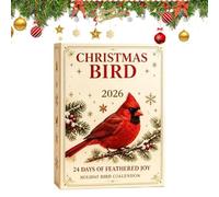 Christmas Birds Countdown Calendar - Cute Decor, 24 Day Acrylic Calendar