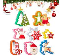Christmas Biscuits Cutters Set - 16 pezzi in acciaio ideali per biscotti e pastrie, zenzerbread cervi sani shapes, sicuro Smooth Edges for All Ages, Christmas Baking Tools, Multicolor