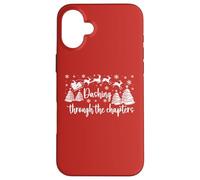 Christmas Book Lover Santa Dashing Through One More Chapter Custodia per iPhone 16 Plus