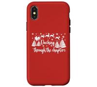 Christmas Book Lover Santa Dashing Through One More Chapter Custodia per iPhone X/XS