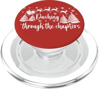 Christmas Book Lover Santa Dashing Through One More Chapter PopSockets PopGrip per MagSafe