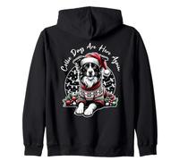 Christmas Border Collie Pun Collie Days Are Here Again Felpa con Cappuccio