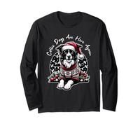 Christmas Border Collie Pun Collie Days Are Here Again Maglia a Manica