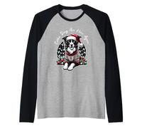 Christmas Border Collie Pun Collie Days Are Here Again Maglia con Maniche Raglan