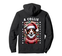 Christmas Border Collie Pun Walking in A Collie Wonderland Felpa con Cappuccio