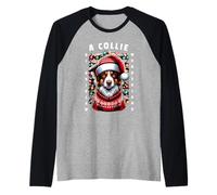 Christmas Border Collie Pun Walking in A Collie Wonderland Maglia con Maniche Raglan
