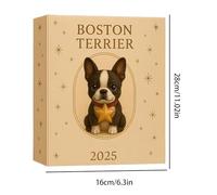 Christmas Boston Terrier Ornaments Advent - 2D 24 Day Acrylic Pendant Set, Cute Dog Figurine Decorations, Countdown Holiday Calendar Ornaments for Home Office Car Room Classroom School Apartment