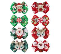Christmas Bow Hair Clips, Cute Hair Clips Set, Decorative Christmas Hair Accessories, Holiday Hair Clips for Girls, Pack of 8 Hair Clips, Adorable Bow Hair Clips, Festive Hair Headdress,