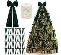 Christmas Bow Ornaments - Albero accento Decor - Seasonal Holiday Display | Christmas Tree Decor Ornaments Home Office School Farmhouse Living Room Balcony Entrance