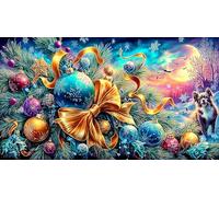 Christmas-bow Puzzle per adulti 1000 pezzi Giochi educativi Regalo divertente & Attività in casa Gioco stimolante per relax, creatività e regali 70x50/1000 pezzi