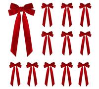Christmas Bows - 12 pezzi Wreath Ornaments, Tie with Clip, Decorative Holiday Bows | Perfect for Home Outdoor Farmhouse Wall Indoor Decoration Women Men Christmas Party DIY Crafts