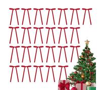 Christmas Bows, 7 Inches Velvet Ribbon, Christmas Tree Ornaments | Rustic Velvet Bow Vintage Decoration | 24 Pieces Christmis Tree Ornaments for Wreaths, Garlands, Home, Shop & Indoor Outdoor Decor