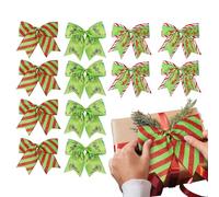 Christmas Bows, Holiday Garland, Colorful Decoration Set with 12 Pieces, 5.91x5.91 Inches Size, Wreath Accents for Tree Adornments, Party Decor, Backyard, Porch, Door Festive Use, Multicolor