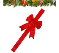 Christmas Bows - Reusable Red Ribbon Decorations for Holiday Displays | Large Festival Bows for Doors Entryways Walls Fences Trees Cars Wreaths and Tabletop Craft Arrangements, 200x10cm Red Green