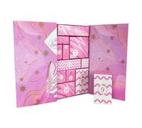Christmas Boxes - Paper 33,5 x 30,5 x 8 cm | Pink DIY Empty Countdown Box | Packaging Filler Container For 24 Day Holiday Surprises and Small Presents