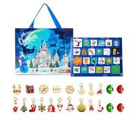 Christmas Bracelets - 24 Days Christmas Countdown with 22 Charm Beads, Charm Bracelets for Kids Girls | for Daughter Teenagers Women Holiday Birthday Sister Grils