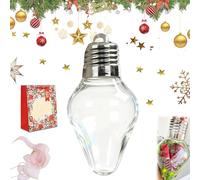 Christmas Bulb Gift Jar, 2026 New Plastic Fillable Giant Christmas Light Bulb Gift Jar, Jumbo Clear Plastic Ornament Fillable Gifts Jars with Lid, for Candy, Crafts, Party Favors (1pc)