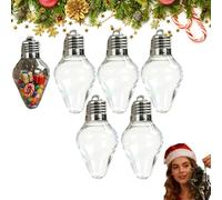 Christmas Bulb Gift Jar, Clear Fillable Light Bulb Ornaments With Lid, Jumbo Christmas Bulb Gift Container, Reusable Hanging Candy Jars, For Diy Crafts, Xmas Tree Decor, Party Favors (5Pcs)