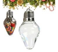 Christmas Bulb Gift Jar, Clear Fillable Light Bulb Ornaments With Lid, Jumbo Christmas Bulb Gift Container, Reusable Hanging Candy Jars, For Diy Crafts, Xmas Tree Decor, Party Favors (1Pcs)