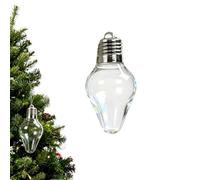 Christmas Bulb Gift Jar, DIY Fillable Light Bulb Ornaments Clear Plastic for Candy, Crafts & Gifts, Plastic Christmas Containers for Xmas Decor, Holiday Party Favors, Classroom DIY (1 PCS)