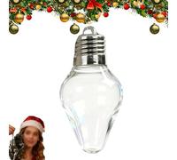 Christmas Bulb Gift Jar, DIY Plastic Light Bulb Decorations, Large Clear Fillable Light Bulbs Ornaments with Screw-Off Lid, for Tree Hanging Decor and Holiday Crafts Party (1Pcs)