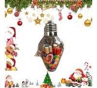 Christmas Bulb Gift Jar, Jumbo Clear Fillable Light Bulb Shape Ornaments with Screw-Off Lid, Plastic Hanging Empty Candy Christmas Ornaments for DIY Xmas Tree Decor, Party Favors (1pcs)