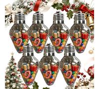 Christmas Bulb Gift Jar, Light Bulb Ornaments Clear Plastic Fillable, Diy Plastic Light Bulbs Decorations for Tree Hanging Decor and Holiday Crafts Party Favors Teacher (7sets)