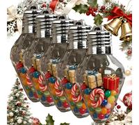 Christmas Bulb Gift Jar, Light Bulb Ornaments Clear Plastic Fillable, Diy Plastic Light Bulbs Decorations for Tree Hanging Decor and Holiday Crafts Party Favors Teacher (5sets)
