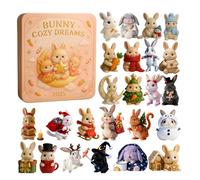 Christmas Bunny Adventt Calendar - 2025 Countdown, 24-Day 2D Acrylic Bunny Christmas Countdown | Cartoon Dreamy Holiday Decorations for Kids, Teens, Adults | 2D Holiday Tree Pendants