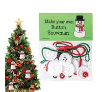 Christmas Button Ornament Kit, Interactive DIY Craft Set, Hangable Tree and Snowman Decoration, Fun Button Art Project for Kids Teens Adults to Decorate Mantel Door Windowsill Bedroom Classroom