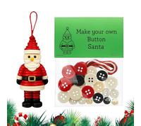 Christmas Button Ornament Kits - 50 Piece Diy Craft Set for Handmade Decoration, Creative Pendant Making Kit with Assorted Buttons for Kids Adults Rearview Mirror Bag Window Home Wall Party Favors