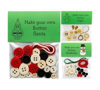 Christmas Button Ornament Kits - Santa Claus Pendant Charm Craft Set for Handmade Decorations, Creative Making with Buttons, Holiday Accessories for Tree, Home, Window, Wall, Car, Party Favors