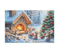 Christmas Cabin Snowy Winter Puzzle 1000 Pezzi Multicolore Per Famiglia in Vacanza Rompicapo Creativo Giochi Da Tavolo Intelligenza E Relax Durante Le Ferie 1000 PCS