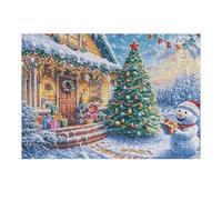 Christmas Cabin Snowy Winter Puzzle 300 Pezzi Rilassamento Antistress Premium Rompicapo Pressione Ridotta Attività Mindfulness Rigenerazione Mentale300 PCS