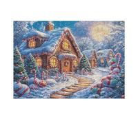 Christmas Cabin Winter Snow Path Forest Outdoor Puzzle 300 Pezzi Per Ragazzi Gioco Educativo Creativo Intelligenza E Manualità Idea Regalo Per Figlio A Compleanno 300 PCS