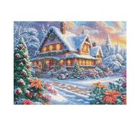 Christmas Cabin Winter Snow Pine Tree Outdoor Puzzle 500 Pezzi Rompicapo Per Ragazzi Happy Time Gioco Educativo Sfida Intelligenza Creativa Idea Regalo Per Figlio A Natale 500 PCS