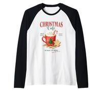 Christmas Cafe Bevande Calde Dolci Maglia con Maniche Raglan