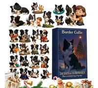 Christmas Calendar 2025, 2D Acrylic Advents Dog Figurine, 24 Day Animal Calendar Christmas Decorations for Adults, Home Decor, Wall, Door, Ufficio, Car, School, Holiday, New Year, 10.24x7.09 Inches
