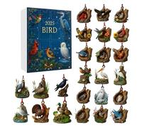 Christmas Calendar 2025 - Bird Calendar Advent, 2D Acrylic Bird Pendant For Living Room Bedroom Cabinet Window Fireplace Kitchen Holiday Backpack Keyring Phone