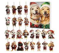 Christmas Calendar 2025 - Cute Puppy Countdown 24 Days 2D Home Decor | Holiday Tree Decorations for Kids Birthday Party Backpack Bag Wall Table Bedroom Window Car Kitchen Display